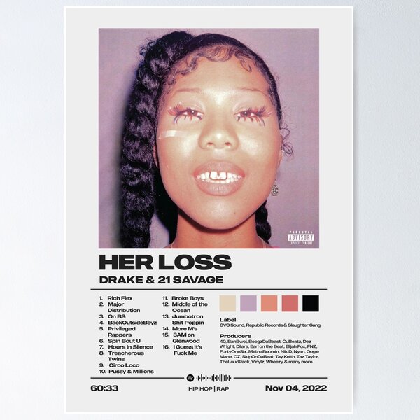 Her Loss by Drake & 21 Savage Album Poster  Poster RB1711 product Offical 21savage Merch